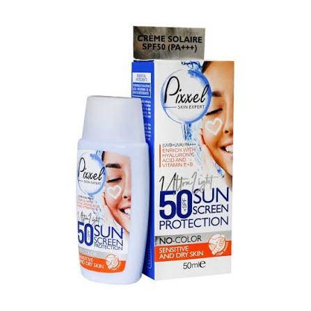 کرم ضد آفتاب پیکسل Pixxel Ultra Light SPF 50 PA+++ بیرنگ مناسب پوست حساس و خشک 50 میلیلیتر