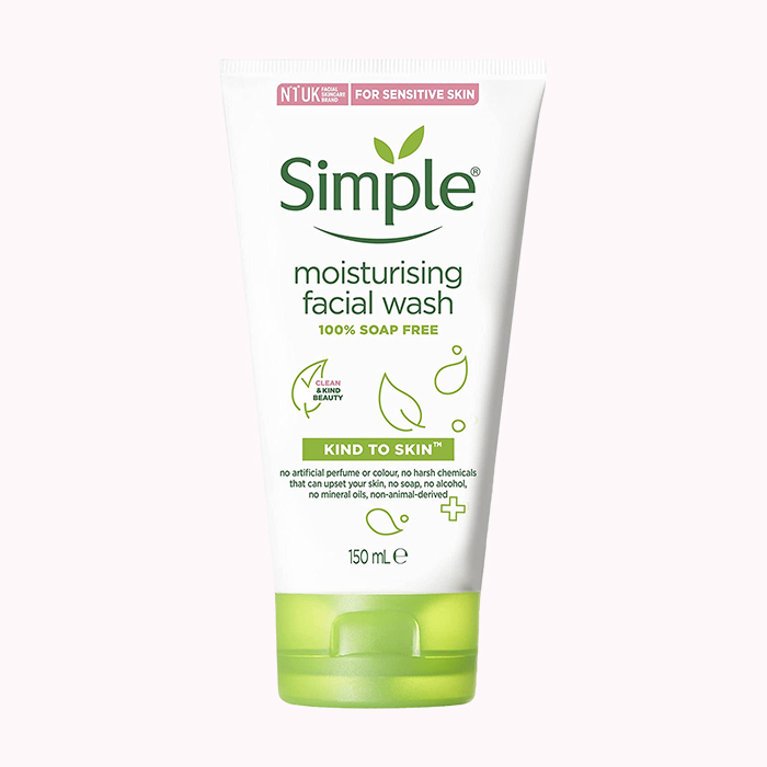 ژل شستشو رطوبت رسان صورت سیمپل مدل Moisturising حجم 150 میلی لیتر