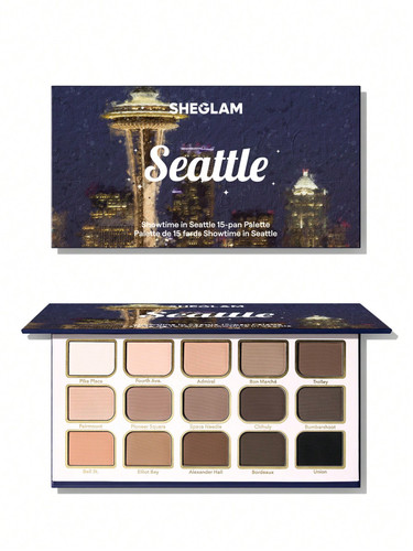 پالت سایه چشم ۱۵ رنگ شیگلم مدل Showtime In Seattle مناسب آرایش چشم با رنگهای متنوع